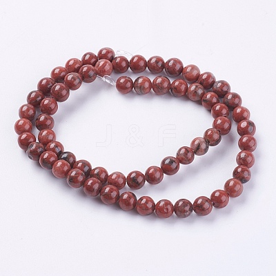 Natural Sesame Jasper/Kiwi Jasper Beads Strands X-G-G149-6mm-2-1