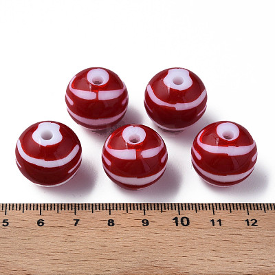 Opaque Striped Acrylic Beads MACR-S373-27B-01-1