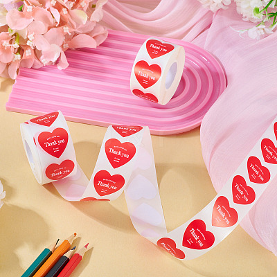 2Roll Heart with Thank You Roll Stickers DIY-TA0013-58C-1