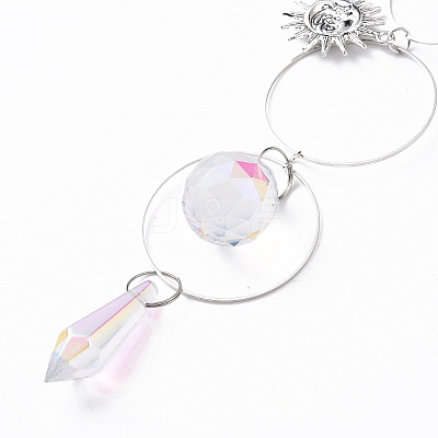 AB Color Plated Crystal Bullet Big Pendant Decorations HJEW-G019-03D-1