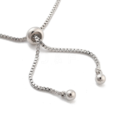 Brass Pave Clear Cubic Zirconia Horse Eye Box Chain Slider Bracelets BJEW-YWC0002-06B-P-1