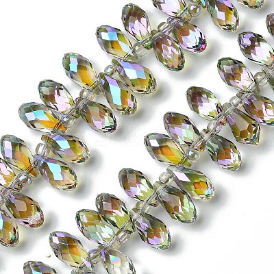 Transparent Electroplate Glass Beads Strands GLAA-K064-07A-HR01-1