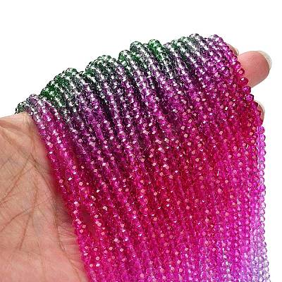 Transparent Painted Glass Beads Strands X1-DGLA-A034-T3mm-A06-1