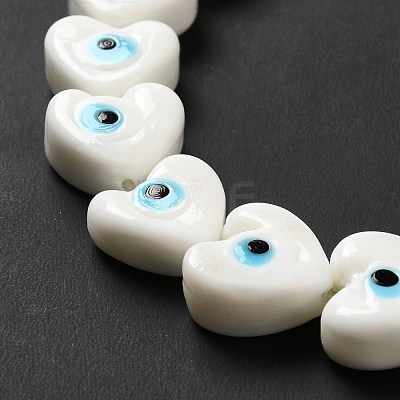 Handmade Evil Eye Lampwork Beads Strands LAMP-E023-07A-01-1