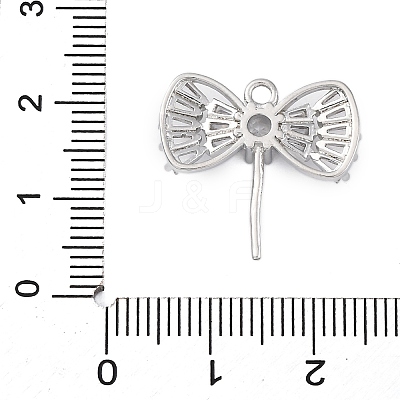 Brass Micro Pave Clear Cubic Zirconia European Dangle Charms Bails KK-P289-07P-1