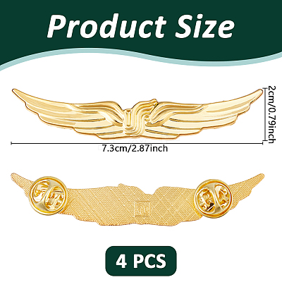 4Pcs Alloy Lapel Pin Backs for Security JEWB-DC0001-22B-1