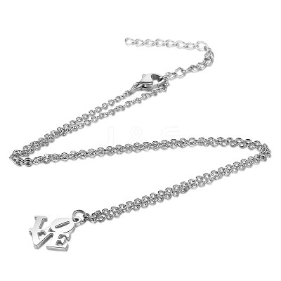 Tarnish Resistant 201 Stainless Steel Pendants Necklaces NJEW-S063-TN460-1-1