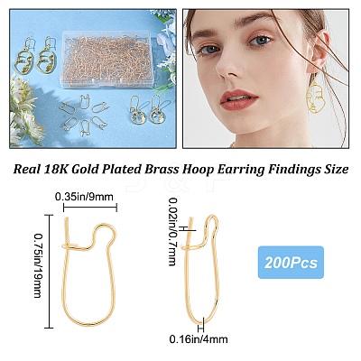 200Pcs Brass Hoop Earring Findings KK-CN0002-15-1