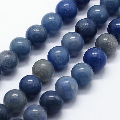 Dyed & Heated Natural Blue Aventurine Beads Strands G-I199-24-8mm-1