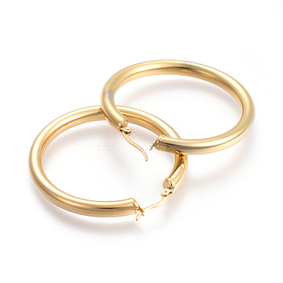 201 Stainless Steel Big Hoop Earrings EJEW-A052-19F-G-1