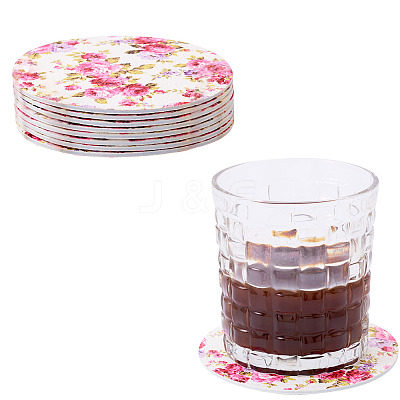 8Pcs PU Leather Cup Mats AJEW-MB0001-12-1