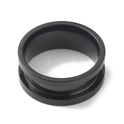 201 Stainless Steel Grooved Finger Ring RJEW-WH0004-32A-EB-1