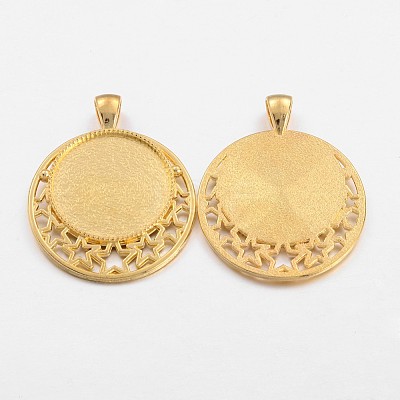 Tibetan Style Alloy Pendant Cabochon Settings LS-PALLOY-J494-30G-1