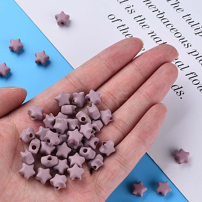 Spray Painted Acrylic Beads X-MACR-S373-45-O03-1