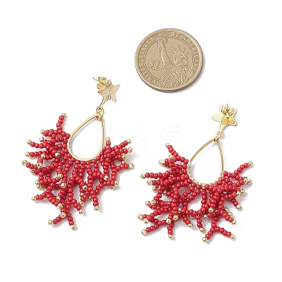 Handmade Glass Seed Beads Dangle Stud Earrings EJEW-MZ00564-03-1