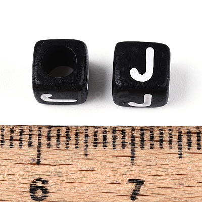 Initial Acrylic Horizontal Hole Beads OACR-ZX006-35J-1