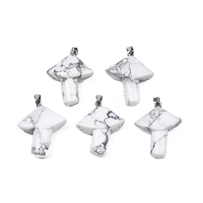 Natural Howlite Pendants G-R480-02P-1