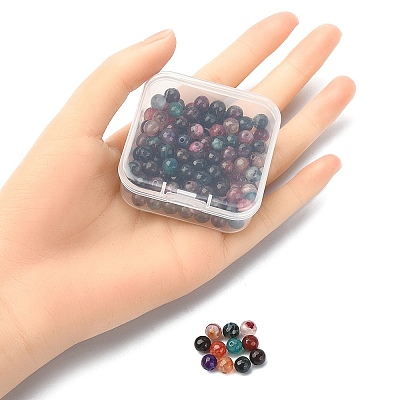 130Pcs Dyed Natural Multi-Color Agate Beads Strands G-YW0001-29A-1