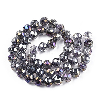 Transparent Electroplate Glass Beads Strands EGLA-N006-077A-1