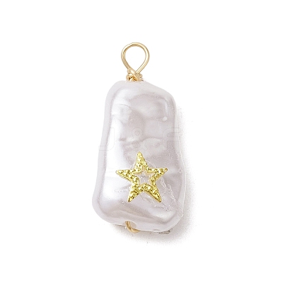 ABS Plastic Imitation Pearl Pendants PALLOY-JF02600-03-1