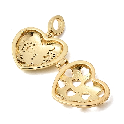 Brass Micro Pave Clear Cubic Zirconia Locket Pendants KK-H267-028A-01-1