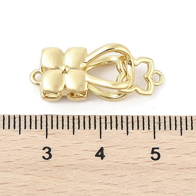 Brass Micro Pave Clear Cubic Zirconia Interlocking Clasps KK-U059-16G-1