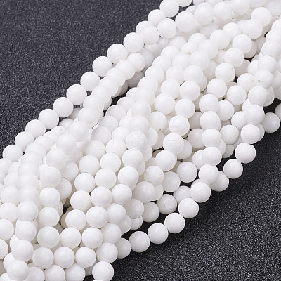 Natural Mashan Jade Round Beads Strands G-D263-4mm-XS01-1