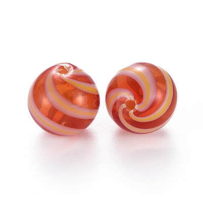Transparent Handmade Blown Glass Globe Beads GLAA-T012-28-1