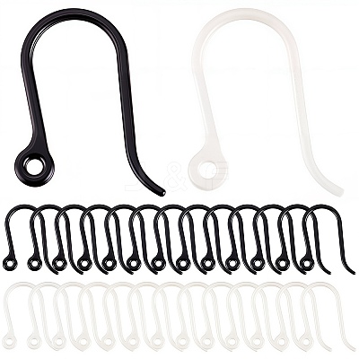 200Pcs 2 Colors Plastic Earring Hooks KY-SC0001-67-1