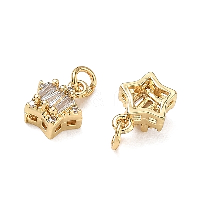 Brass Micro Pave Clear Cubic Zirconia Charms CU-CBAF0F8-16C-G-1