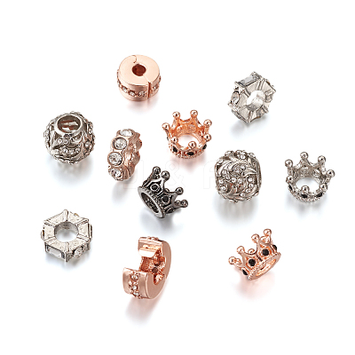 18Pcs 7 Style Alloy European Beads MPDL-MP0001-01-1