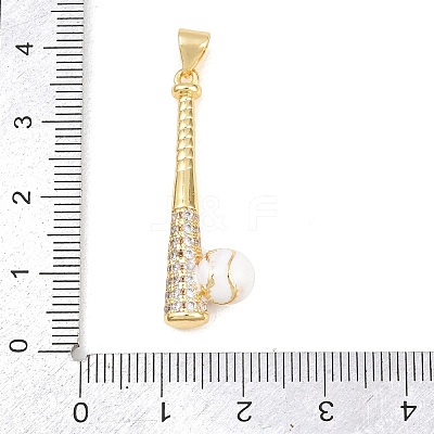 Brass Micro Pave Cubic Zirconia with Enamel Pendants KK-Z145-04G-1