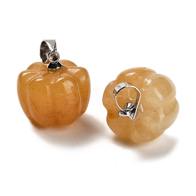 Natural Yellow Aventurine Pumpkin Charms G-K338-27P-04-1