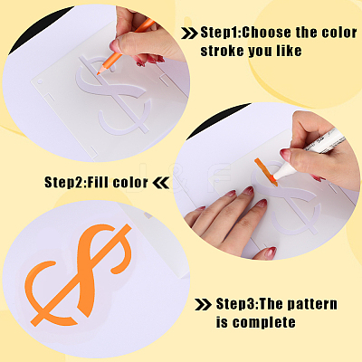PET Plastic Hollow Out Drawing Painting Stencils Templates Sets DIY-WH0453-97A-1
