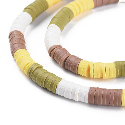 Fixed 4 Color Handmade Polymer Clay Bead Strands CLAY-S096-029D-1