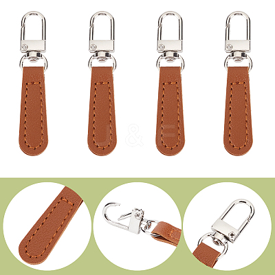 8Pcs PU Leather Zipper Pulls for Handbags Luggage and Jacket FIND-CL0002-09A-1