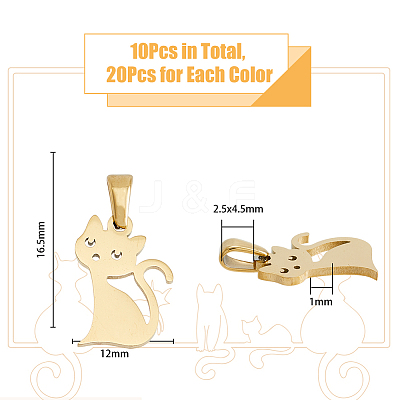 20Pcs 2 Colors 304 Stainless Steel Pendants STAS-DC0013-32-1
