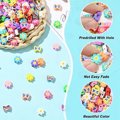 200Pcs 2 Styles Handmade Polymer Clay Beads CLAY-CJ0002-04-1