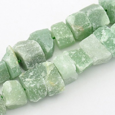 Natural Green Aventurine Nuggets Bead Strands G-A139-B01-1