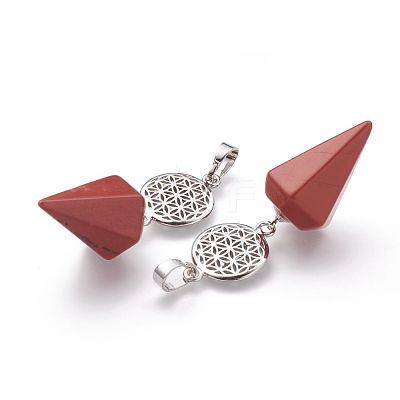 Natural Red Jasper Pendants G-O194-14-1