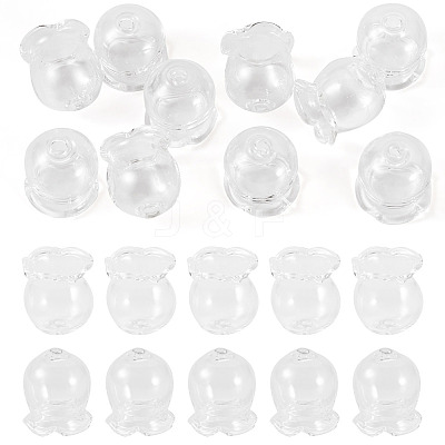 10Pcs Glass Bead Caps for Wind Chimes Making GLAA-BY0001-05B-1