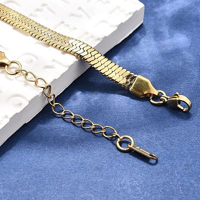 Ion Plating(IP) 304 Stainless Steel Herringbone Chain Necklace for Men Women LS-NJEW-E076-03E-G-1