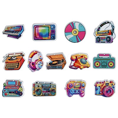 26Pcs 13 Styles Opaque Acrylic Pendants OACR-CJ0002-15-1