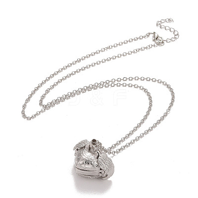 Heart Expanding Photo Locket Pendant Necklace for Women Men NJEW-SZ0001-40B-1