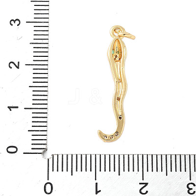 Brass Micro Pave Cubic Zirconia Enamel Pendants LS-KK-D354-06G-B-1
