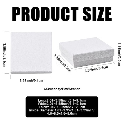 10Pcs 5 Styles Texture Paper Jewelry Gift Boxes OBOX-FS0001-01B-1