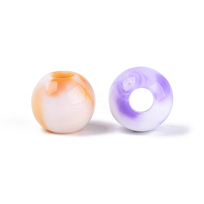 Two Tone Opaque Acrylic European Beads OACR-Q200-03-1