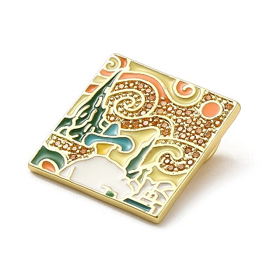 Brass Micro Pave Cubic Zirconia Pendants with Enamel KK-H458-07G-01-1