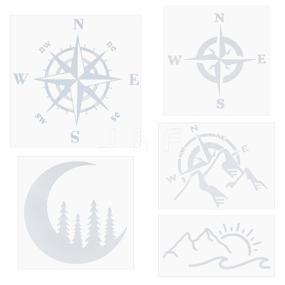 5 Sheets 5 Styles PVC Waterproof Stickers DIY-GF0006-27-1