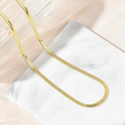 Brass Flat Snake Chain Necklaces NJEW-A042-02G-02-1